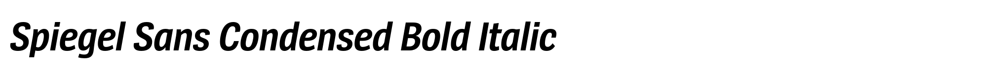 Spiegel Sans Condensed Bold Italic image